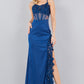 Fitted 3D Floral Sleeveless Slit Party Dress by Cinderella Couture USA AS8085J