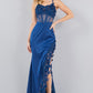 Fitted 3D Floral Sleeveless Slit Party Dress by Cinderella Couture USA AS8085J