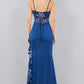 Fitted 3D Floral Sleeveless Slit Party Dress by Cinderella Couture USA AS8085J