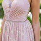 Glitter Illusion V-Neck A-Line Party Dress by Cinderella Couture USA AS8086J
