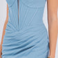 Fitted Sweetheart Corset Leg Slit Party Dress by Cinderella Couture USA AS8090J