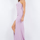 Fitted Sweetheart Corset Leg Slit Party Dress by Cinderella Couture USA AS8090J