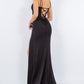 Fitted Sleeveless Corset Slit Party Dress by Cinderella Couture USA AS8091J