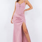Fitted Sleeveless Corset Slit Party Dress by Cinderella Couture USA AS8091J