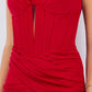 Fitted Sleeveless Corset Slit Party Dress by Cinderella Couture USA AS8091J