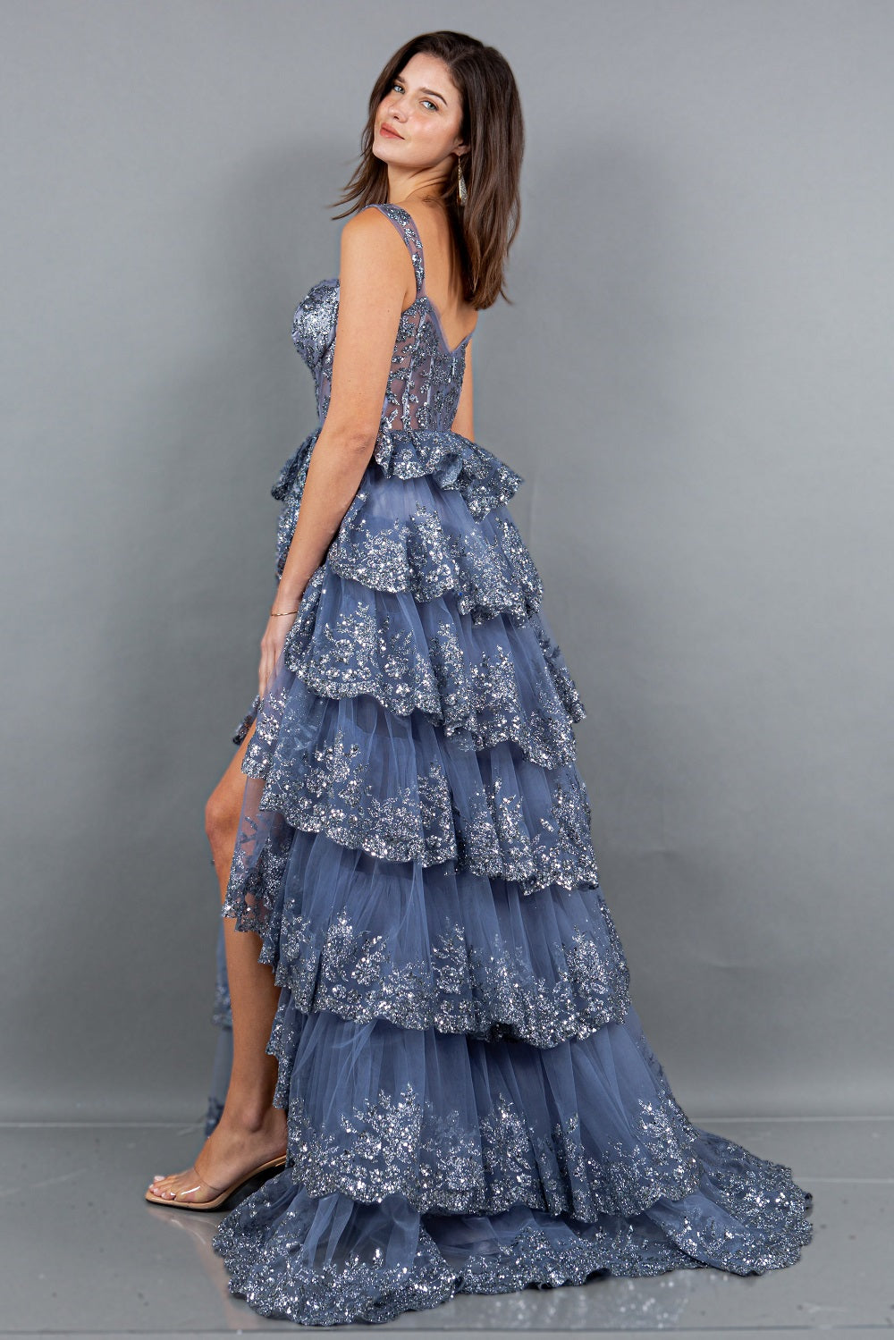 Embroidered Sweetheart Neckline Party Dress by Cinderella Couture USA AS8093J
