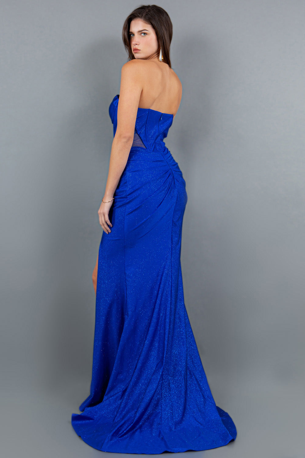 Fitted Glitter Strapless Sweetheart Party Dress by Cinderella Couture USA AS8094J