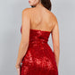 Embroidered Sequin Sheath Short Party Dress by Cinderella Couture USA AS8112J