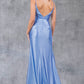 Glitter Satin Sleeveless Leg Slit Party Dress by Cinderella Couture USA AS8117J