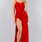 Glitter Satin Sleeveless Leg Slit Party Dress by Cinderella Couture USA AS8117J