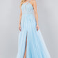 Sequin Tulle A-Line Leg Slit Party Dress by Cinderella Couture USA AS8118J