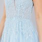 Sequin Tulle A-Line Leg Slit Party Dress by Cinderella Couture USA AS8118J