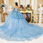 Off Shoulder Butterfly Quinceanera Dress by Cinderella Couture USA AS8120J