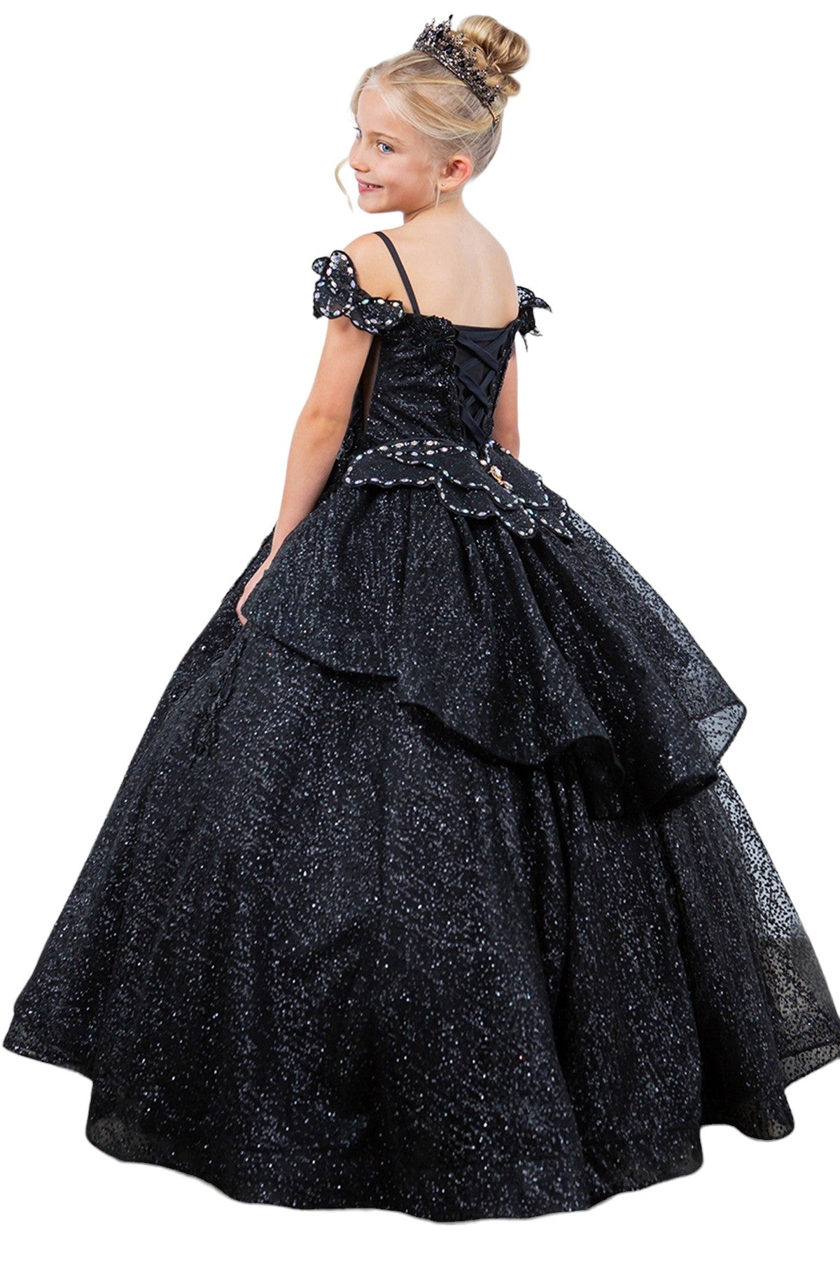Layered Tulle with Tiered Train Girl Communion Dress by Cinderella Couture USA AS8120