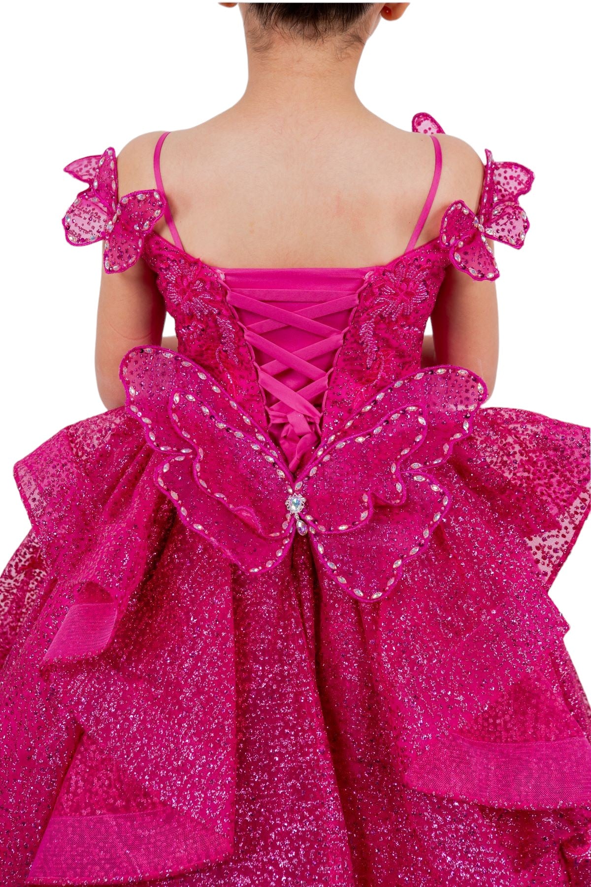 Layered Tulle with Tiered Train Girl Communion Dress by Cinderella Couture USA AS8120