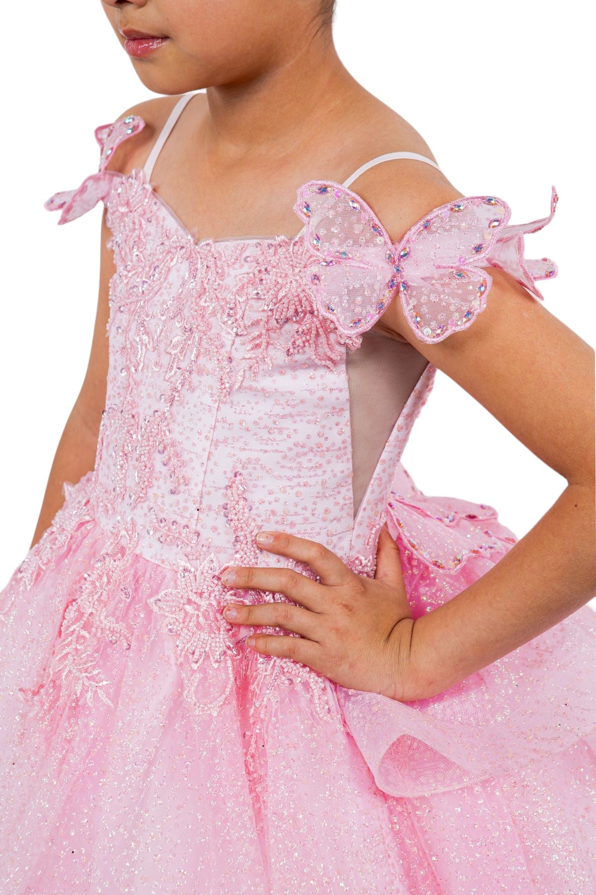 Layered Tulle with Tiered Train Girl Communion Dress by Cinderella Couture USA AS8120