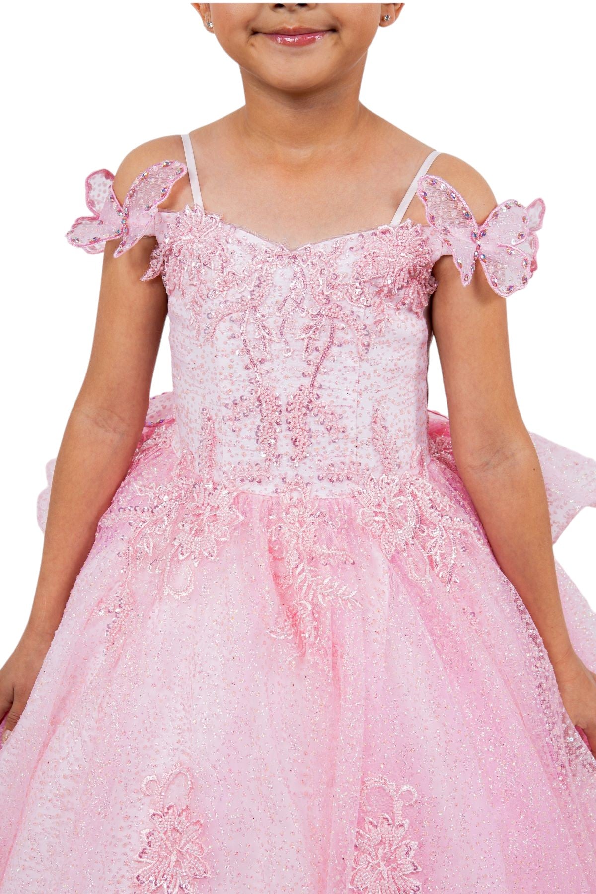 Layered Tulle with Tiered Train Girl Communion Dress by Cinderella Couture USA AS8120