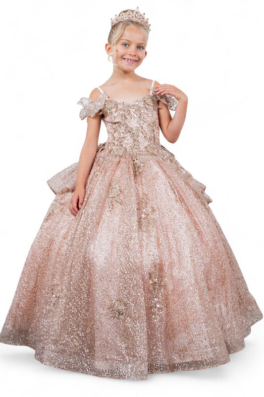 Layered Tulle with Tiered Train Girl Communion Dress by Cinderella Couture USA AS8120