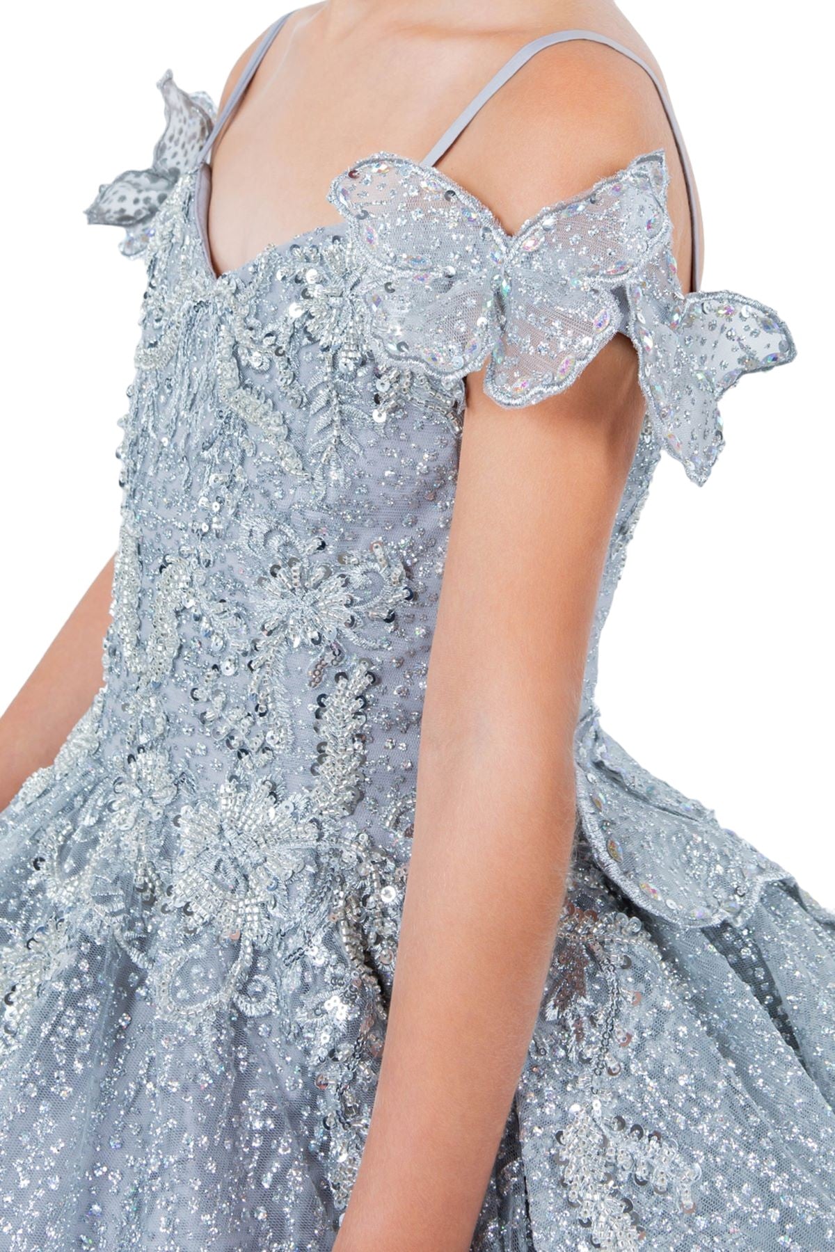 Layered Tulle with Tiered Train Girl Communion Dress by Cinderella Couture USA AS8120