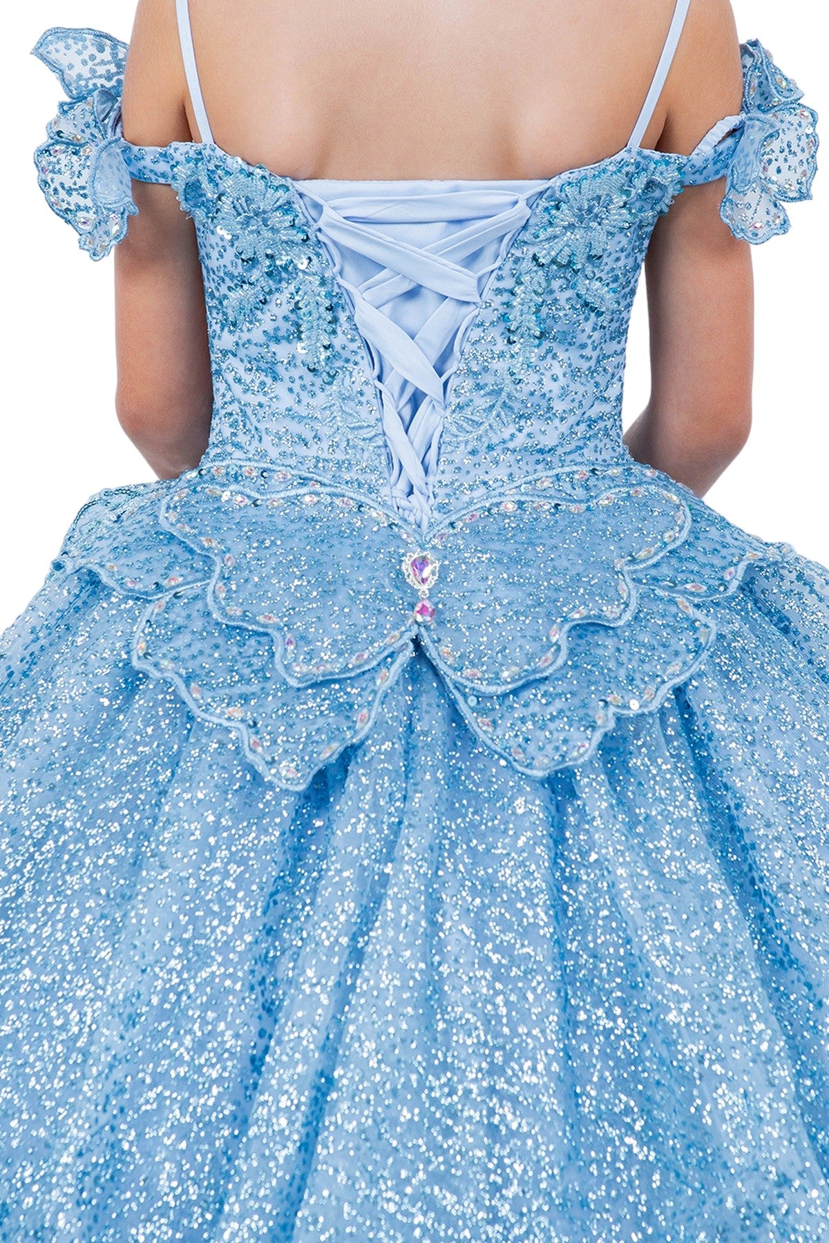 Layered Tulle with Tiered Train Girl Communion Dress by Cinderella Couture USA AS8120