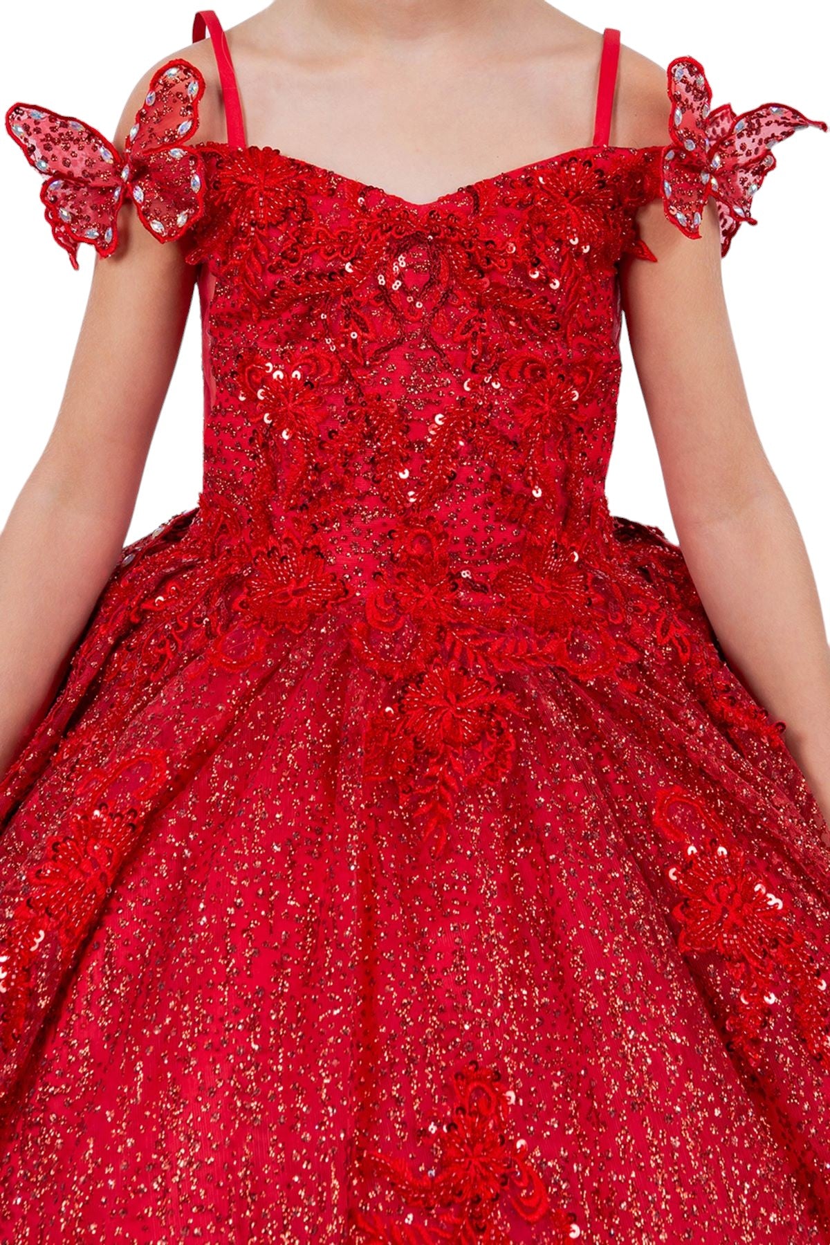 Layered Tulle with Tiered Train Girl Communion Dress by Cinderella Couture USA AS8120