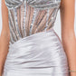 Thin Strap Sequin V-Neckline Short Party Dress by Cinderella Couture USA AS8121J