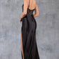 Sequin V-Neckline Leg Slit Party Dress by Cinderella Couture USA AS8122J