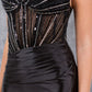 Sequin V-Neckline Leg Slit Party Dress by Cinderella Couture USA AS8122J
