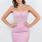 One Shoulder Scoop Neckline Short Party Dress by Cinderella Couture USA AS8124J