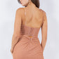 One Shoulder Scoop Neckline Short Party Dress by Cinderella Couture USA AS8124J