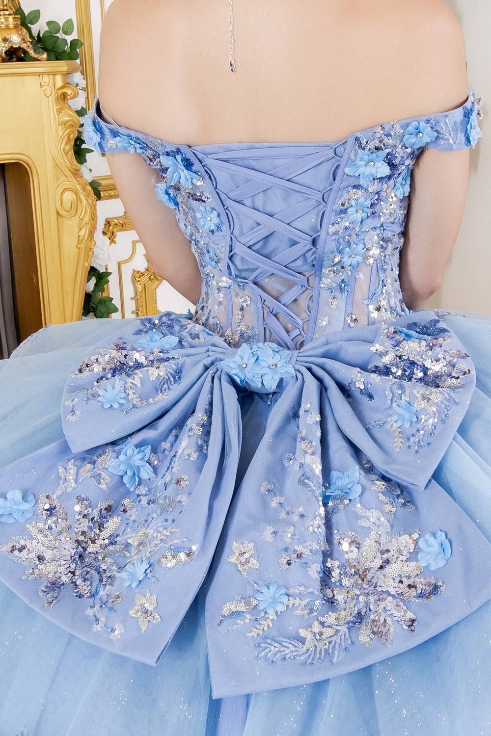 dusty blue quince dress Dusty Blue Tiered Ruffled Quinceanera Dresses One Shoulder Ball Gown 25037 Custom Colors / US0 main image 0