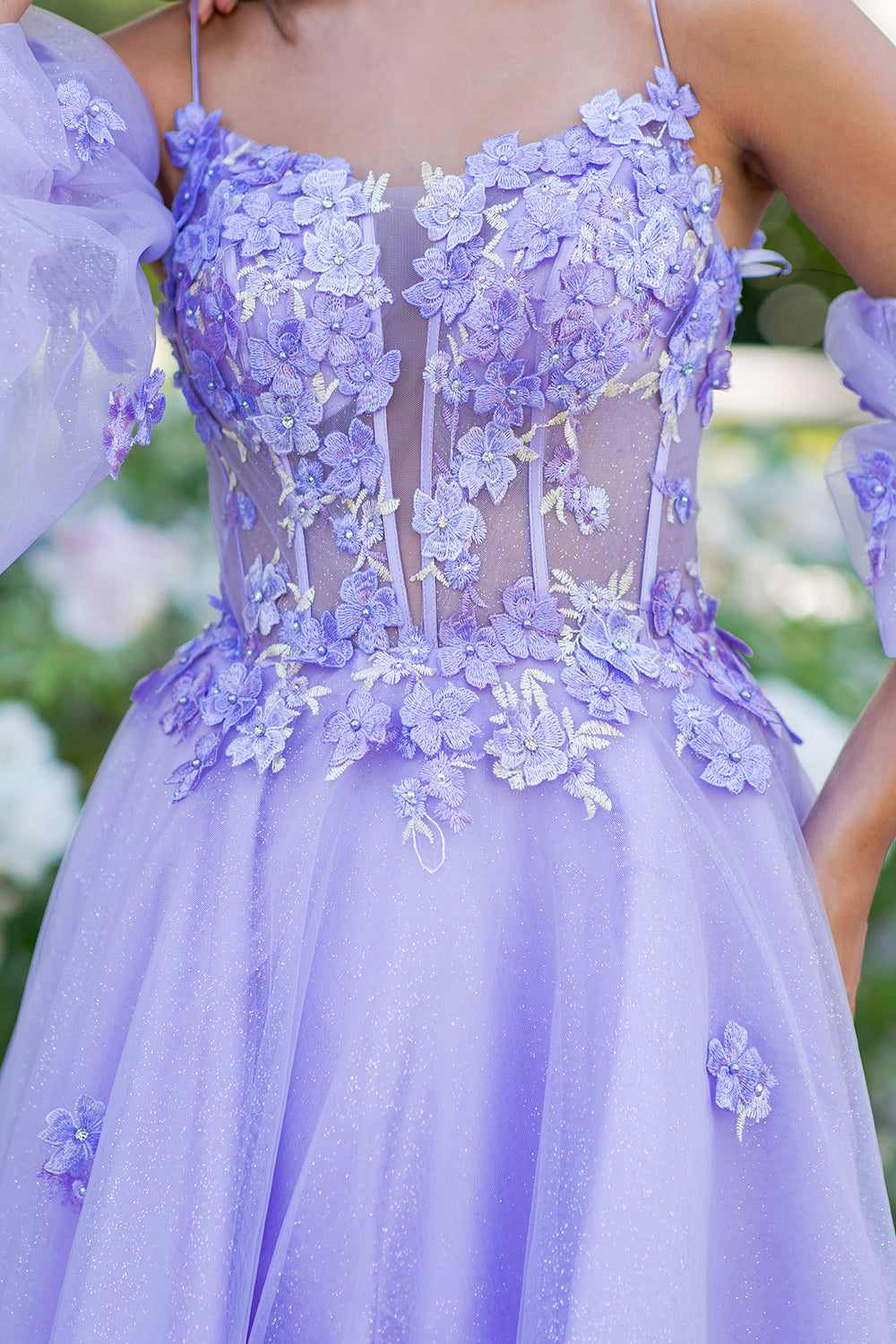 3D Floral Layered Tulle A-Line Party Dress by Cinderella Couture USA AS8130J