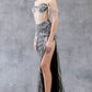 Strapless Off Shoulder Leg Slit Party Dress by Cinderella Couture USA AS8147J