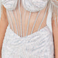 Strapless Off Shoulder Leg Slit Party Dress by Cinderella Couture USA AS8147J