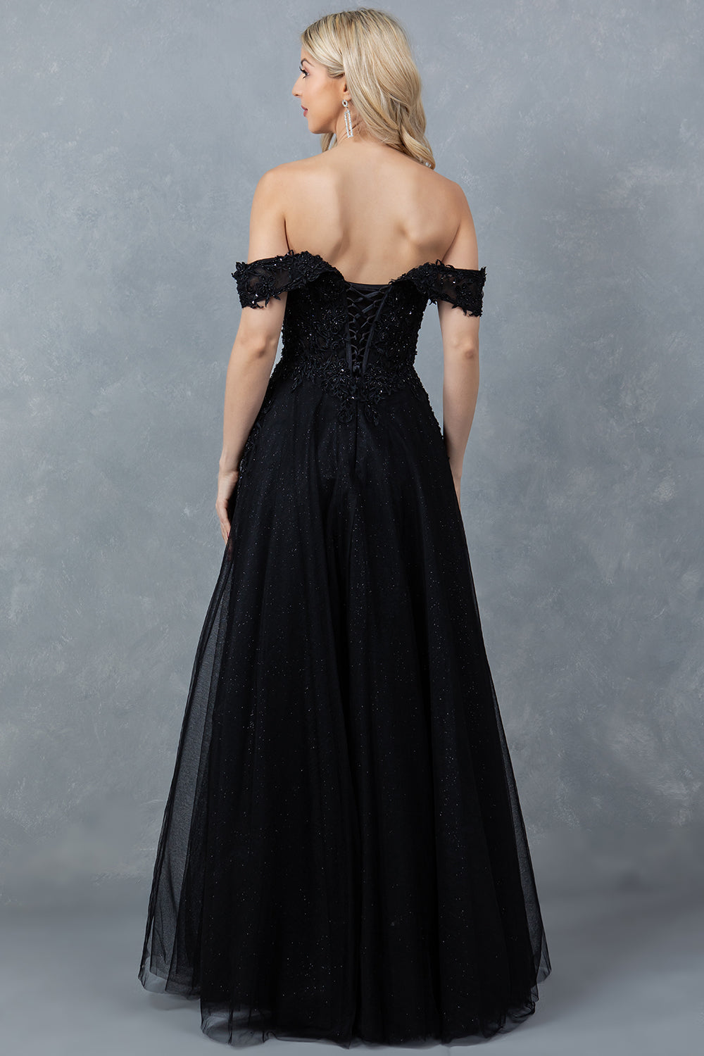 Off Shoulder Embroider A-Line Gown by Cinderella Couture USA AS8152J
