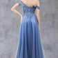 Off Shoulder Embroider A-Line Gown by Cinderella Couture USA AS8152J