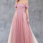 Off Shoulder Embroider A-Line Gown by Cinderella Couture USA AS8152J