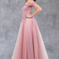 Off Shoulder Embroider A-Line Gown by Cinderella Couture USA AS8152J