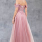 Off Shoulder Embroider A-Line Gown by Cinderella Couture USA AS8152J