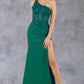 One Shoulder Sequin Leg Slit Party Dress by Cinderella Couture USA AS8162J