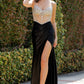 Sweetheart Neckline Leg Slit Party Dress by Cinderella Couture USA AS8171J