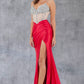 Sweetheart Neckline Leg Slit Party Dress by Cinderella Couture USA AS8171J