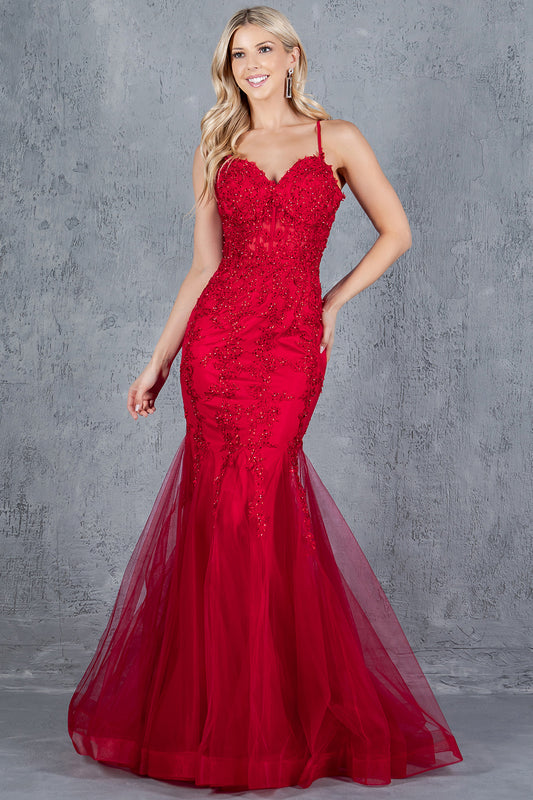 Sweetheart Neckline Spaghetti Straps Party Dress by Cinderella Couture USA AS8175J