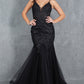 Embroidery V-Neckline Mermaid Party Dress by Cinderella Couture USA AS8178J