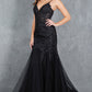 Embroidery V-Neckline Mermaid Party Dress by Cinderella Couture USA AS8178J