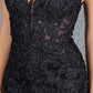 Embroidery V-Neckline Mermaid Party Dress by Cinderella Couture USA AS8178J