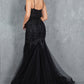 Embroidery V-Neckline Mermaid Party Dress by Cinderella Couture USA AS8178J