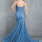 Embroidery V-Neckline Mermaid Party Dress by Cinderella Couture USA AS8178J