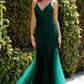 Embroidery V-Neckline Mermaid Party Dress by Cinderella Couture USA AS8178J