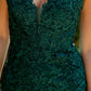 Embroidery V-Neckline Mermaid Party Dress by Cinderella Couture USA AS8178J
